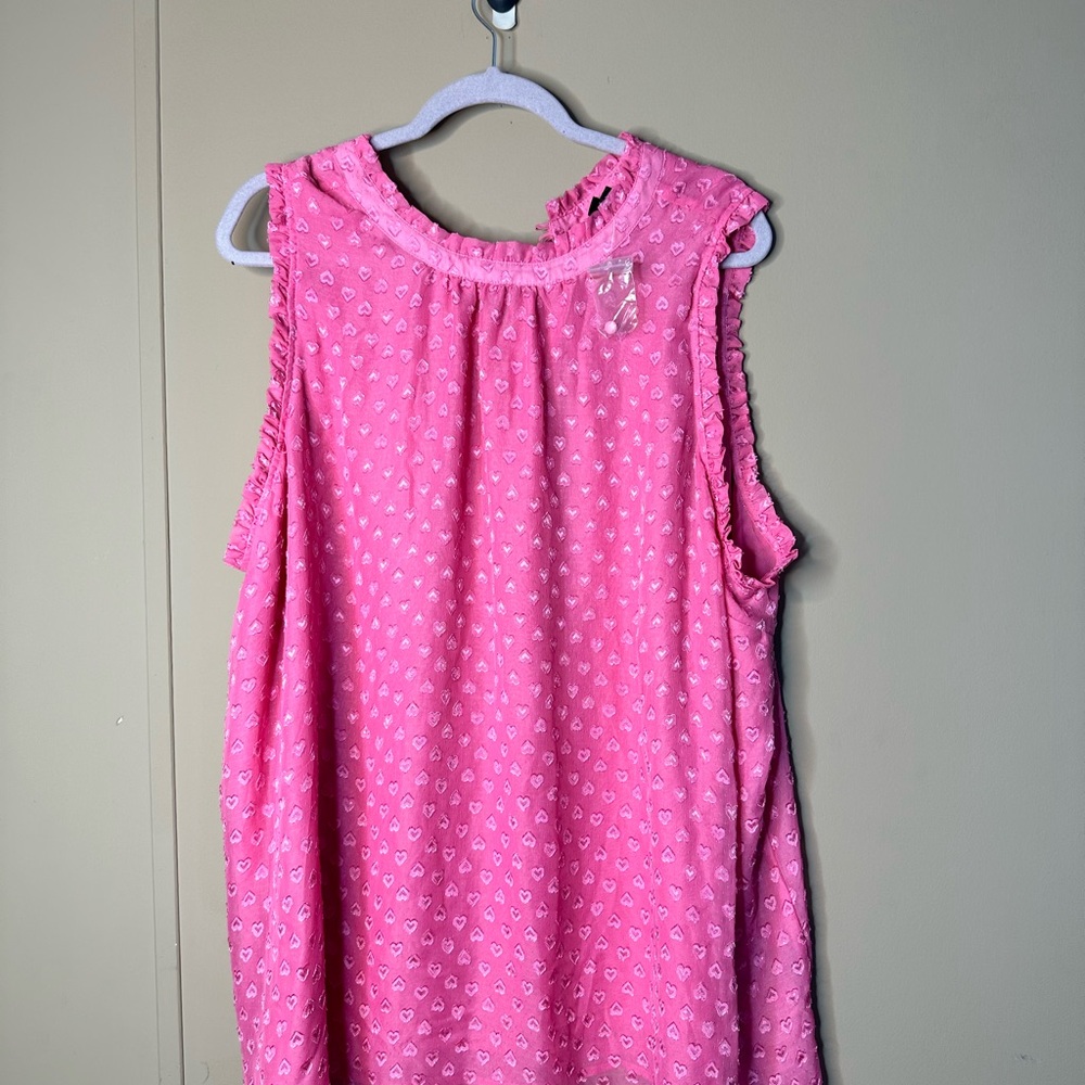 Torrid Pink Patterned Sleeveless Blouse